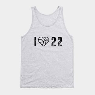 I love 22 Jersey black Tank Top